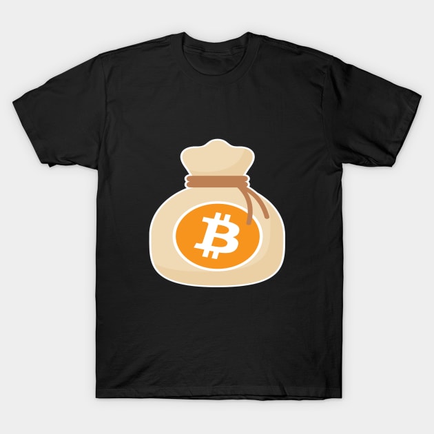 Bitcoin Money Bag T-Shirt by Twistedburt